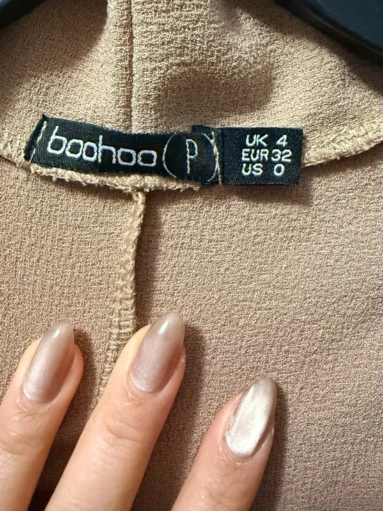 Boohoo Camel Robe-Style Wrap Jacket - Picture 4 of 5